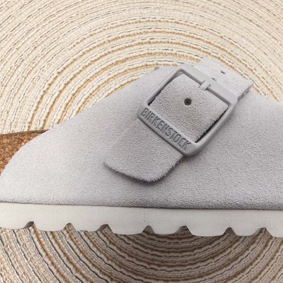 Birkenstock Boston White Suede Clogs | Narrow Fit - Picture 5 of 6